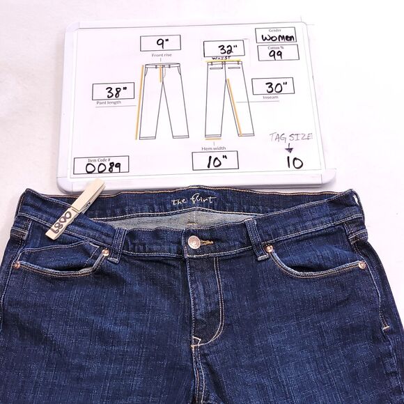 The Flirt Casual Button Zip Denim Medium Wash Jeans Womens Size 10 Blue - Picture 10 of 10